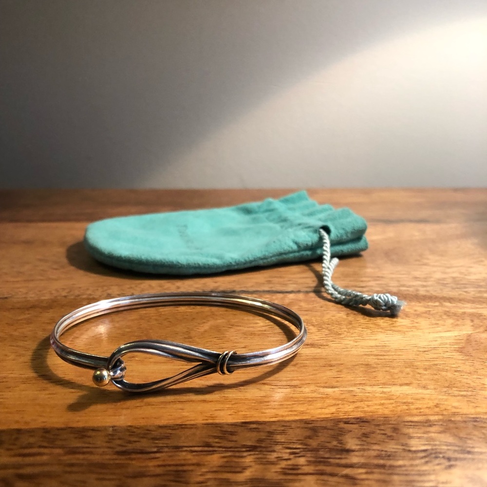 Tiffany & Co. sterling hook clasp bangle - used-good condition